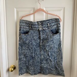 Classic Blue Denim Pencil Skirt